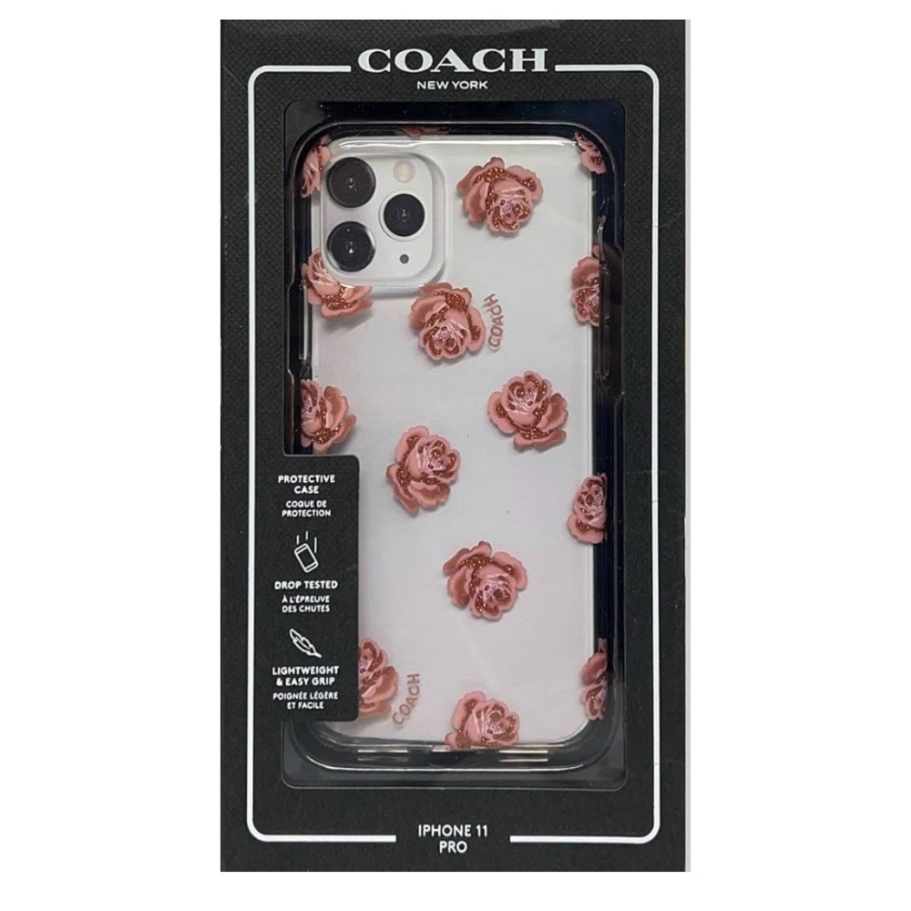 Coach Protective Case for iPhone 11 Pro (Clear/Pink/Glitter) NIB